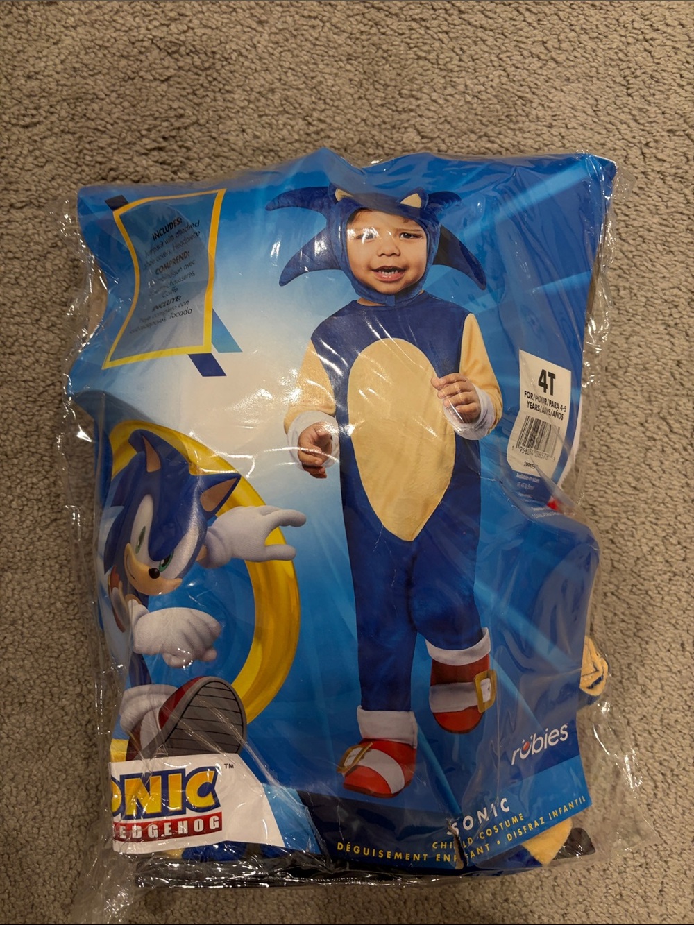 Rubie's Sonic The Hedgehog Blue and Tan Kids Costume
